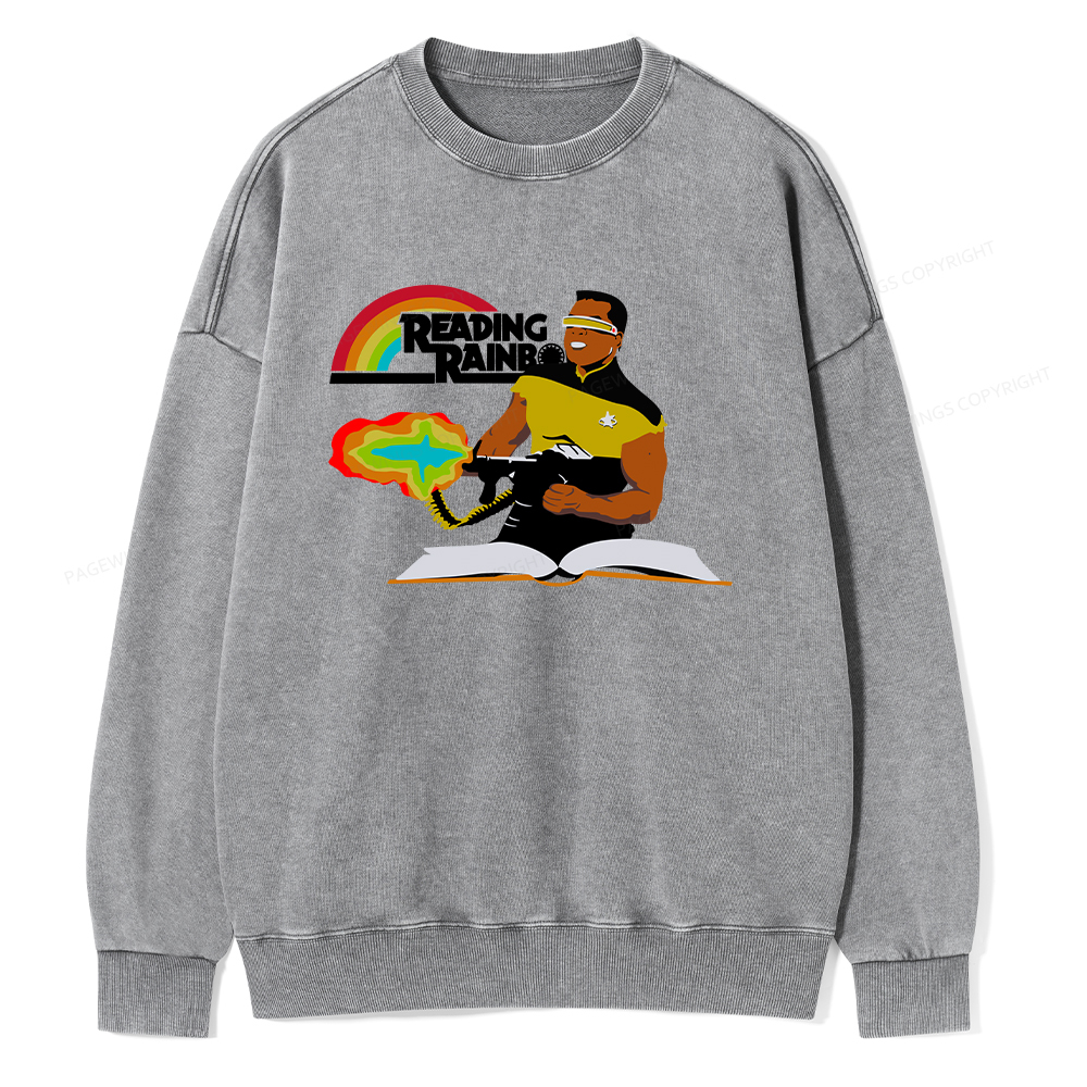 Pagewings Reading Rambo Unisex Washed Sweatshirt