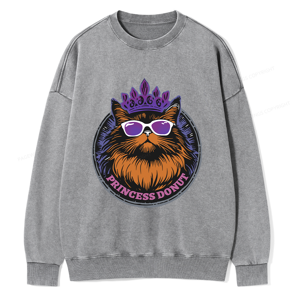 Pagewings Princess Donut Unisex Washed Sweatshirt