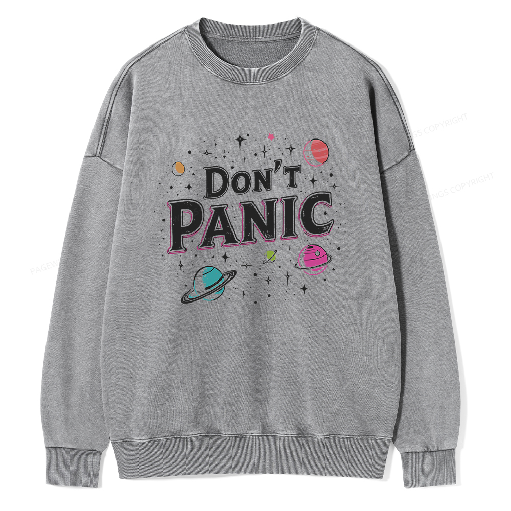 Pagewings Don't Panic Unisex Washed Sweatshirt