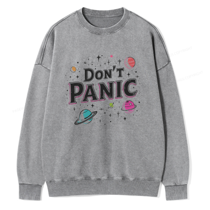 Pagewings Don't Panic Unisex Washed Sweatshirt