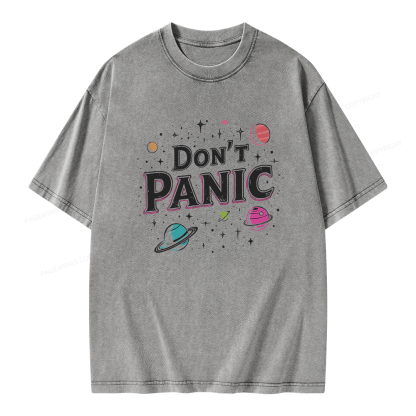 Pagewings Don't Panic Unisex Washed T-shirt