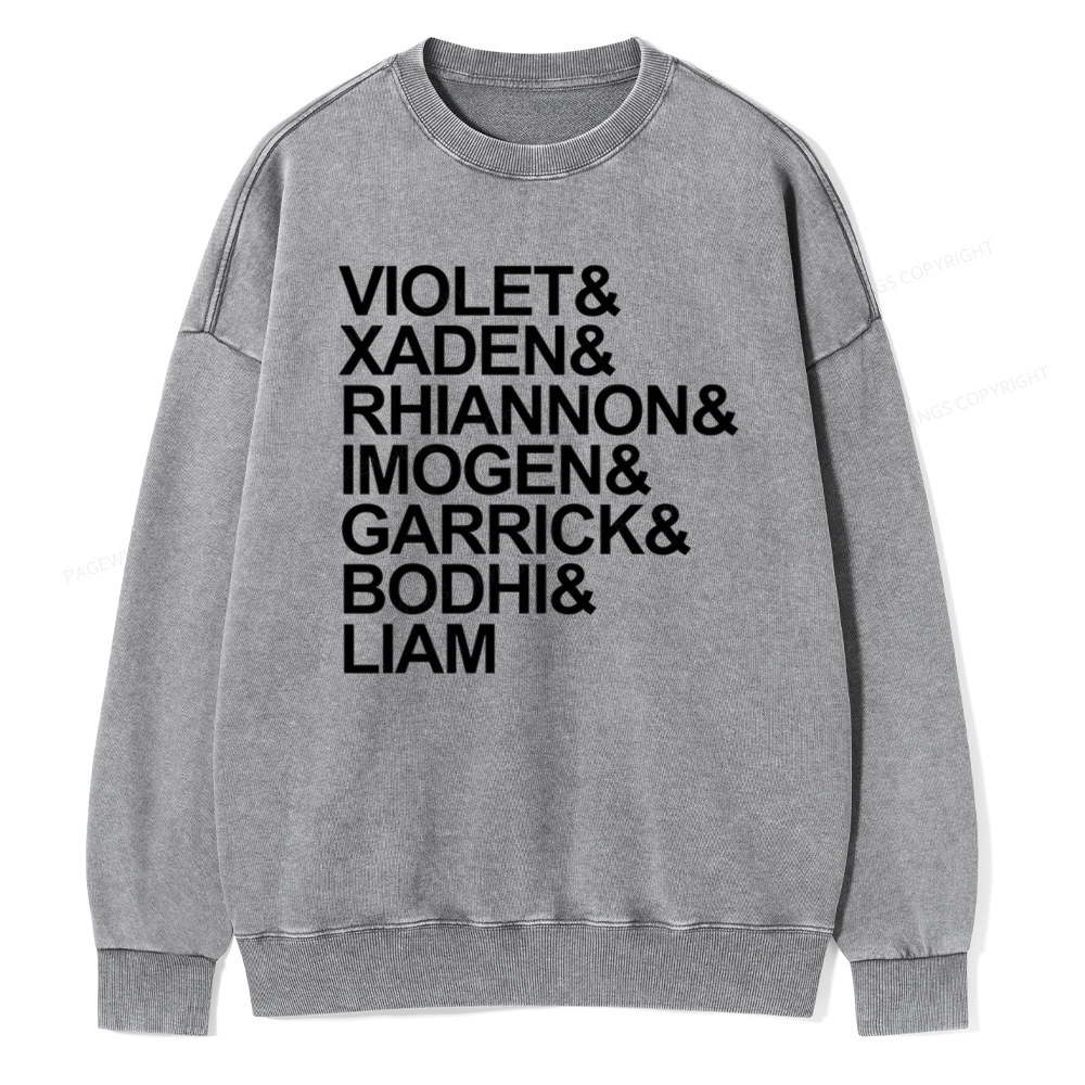 Pagewin Fourth Wing MC Classic T-Shirt Unisex Washed Sweatshirt