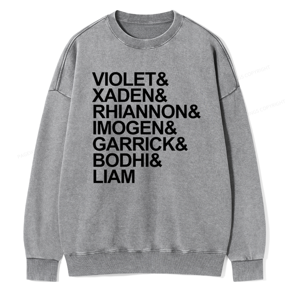 Pagewin Fourth Wing MC Classic T-Shirt Unisex Washed Sweatshirt