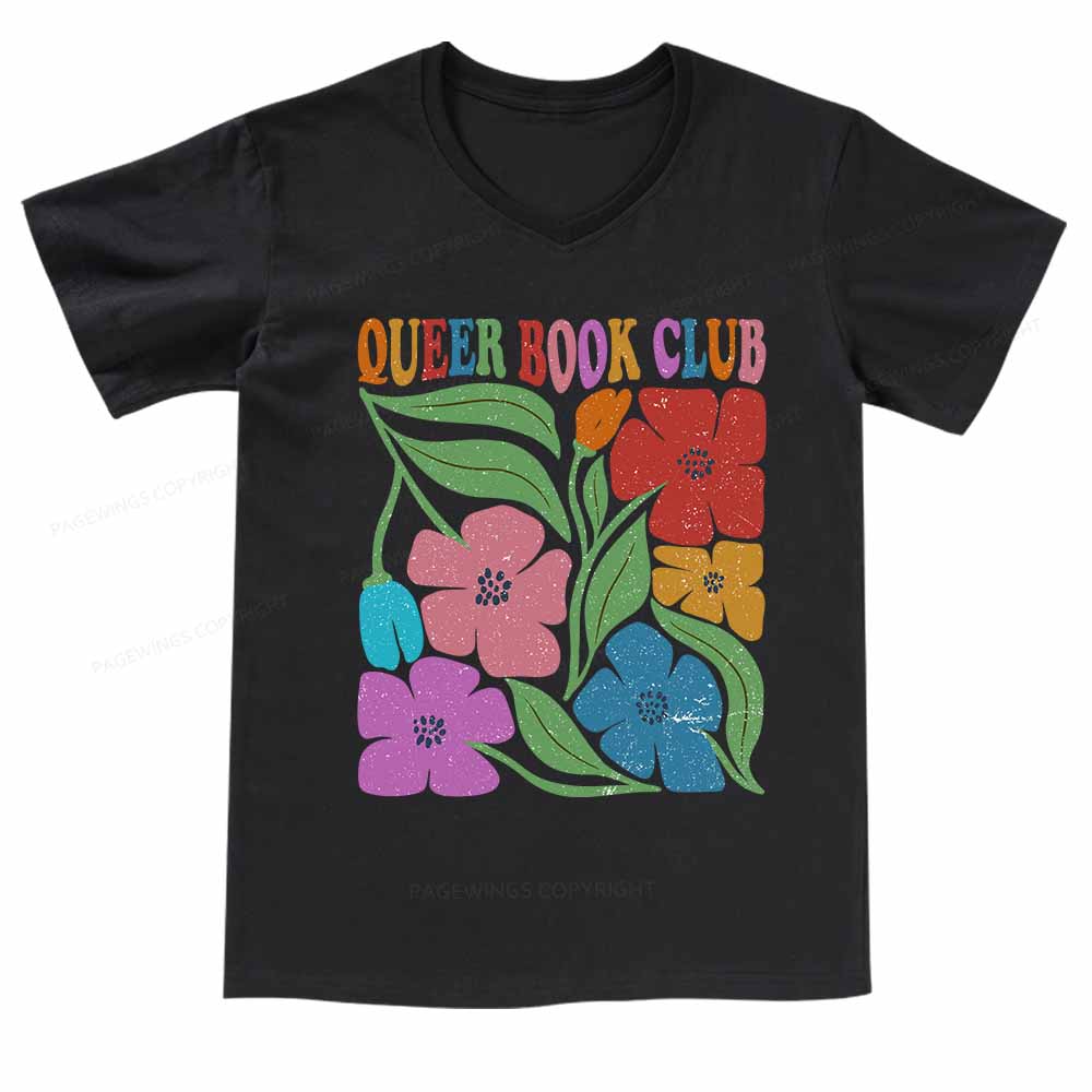 Pagewings Queer Book Club  V-neck T-shirt