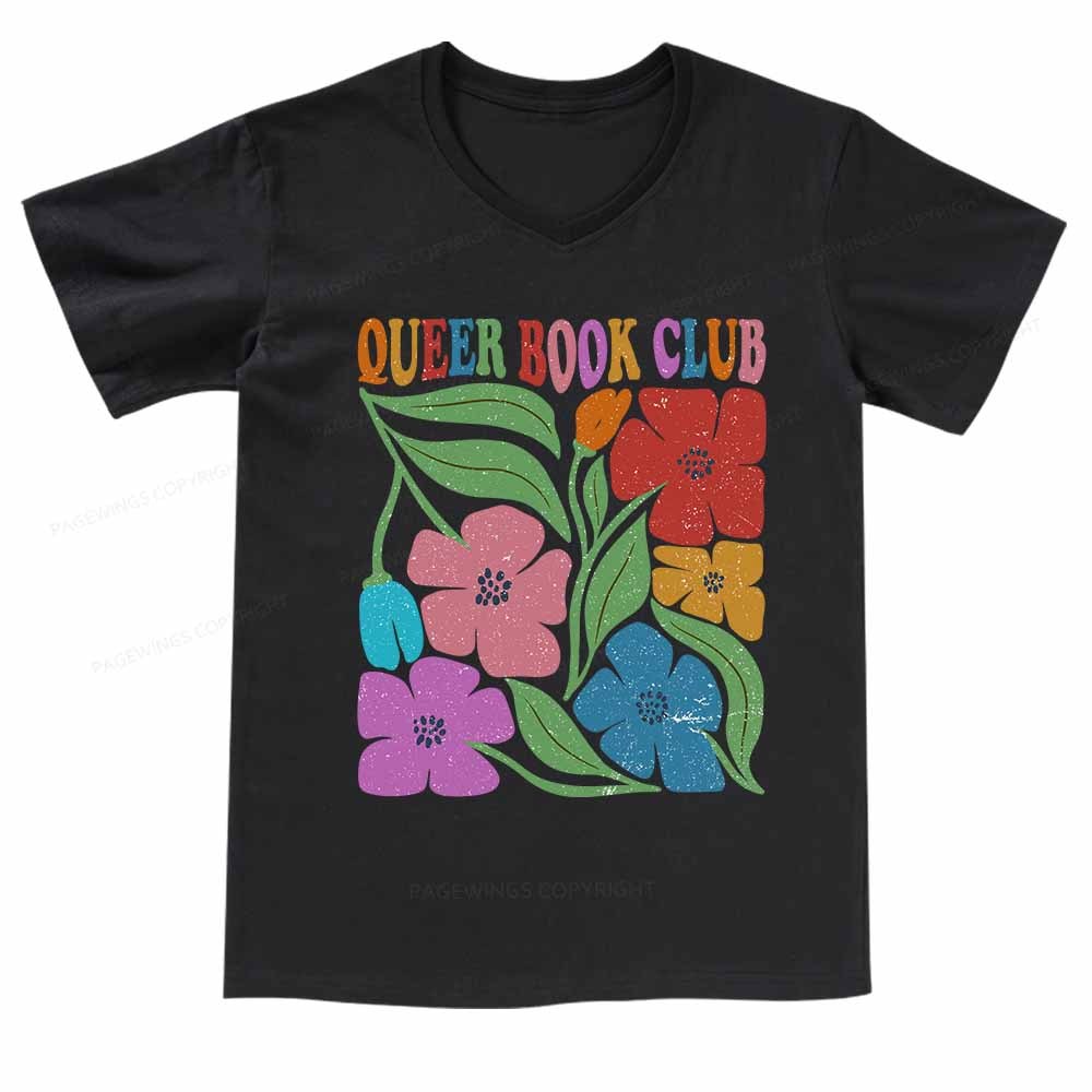 Pagewings Queer Book Club  V-neck T-shirt