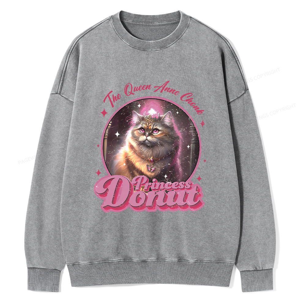 Pagewings Princess Donut Unisex Washed Sweatshirt