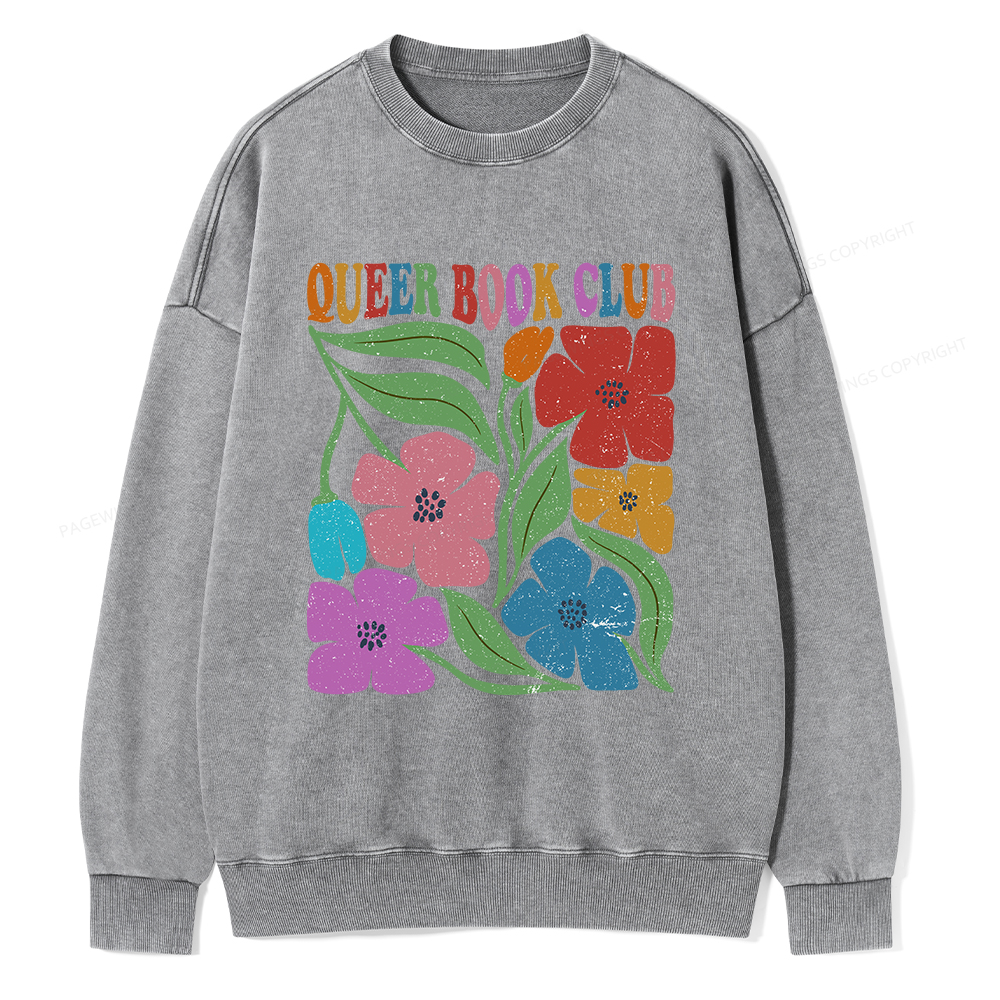 Pagewings Imagine Being Afraid Of Pronouns And Books Unisex Washed Sweatshirt