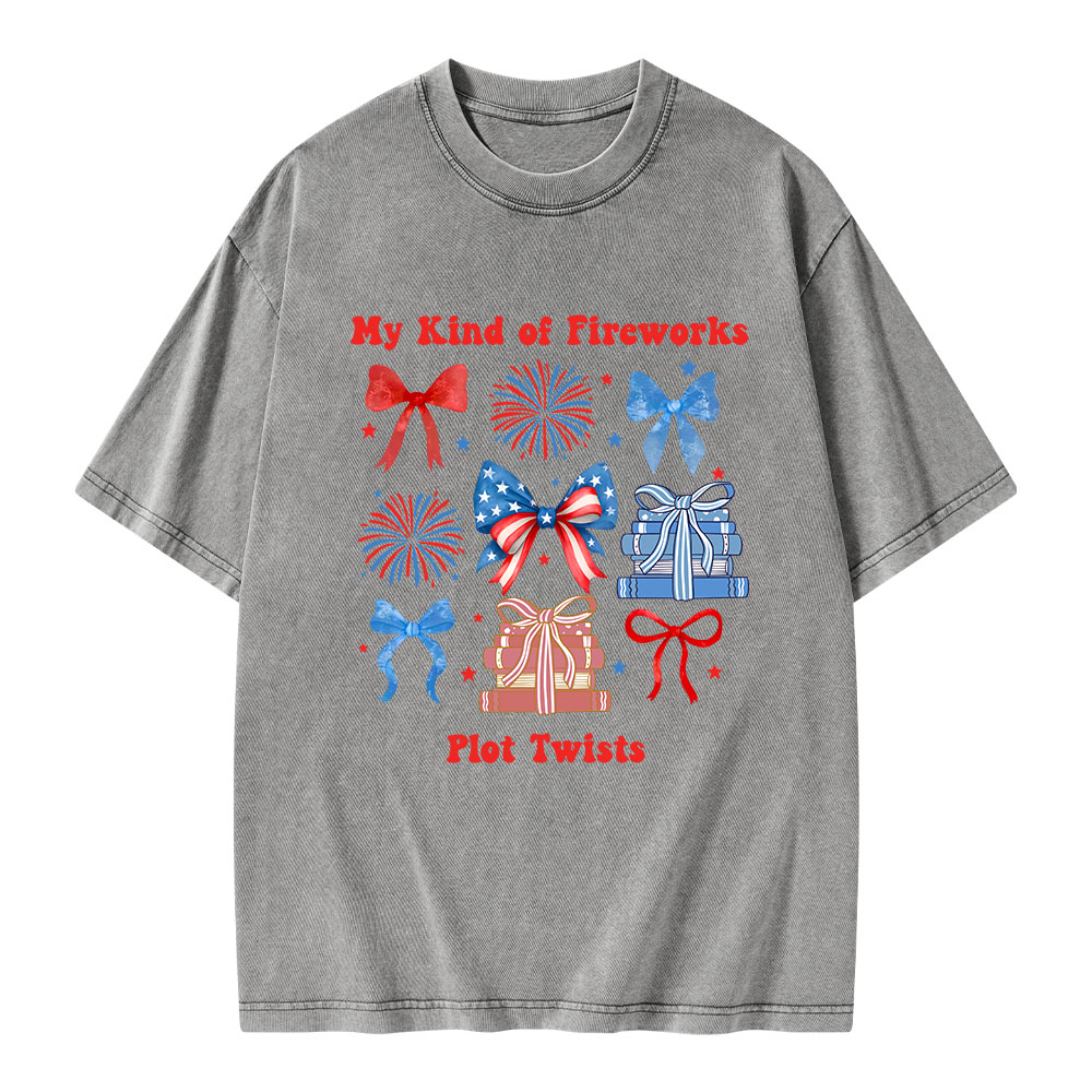 Pagewings y Kind of Fireworks Plot Twists Unisex Washed T-shirt