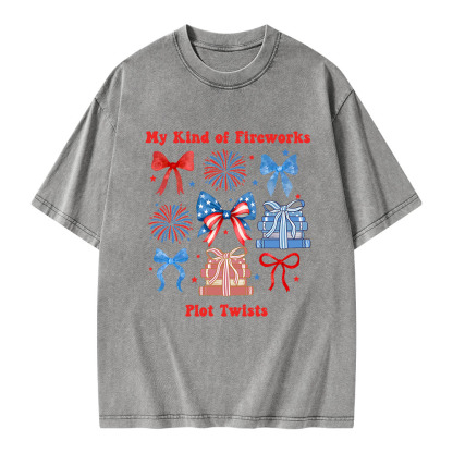 Pagewings y Kind of Fireworks Plot Twists Unisex Washed T-shirt