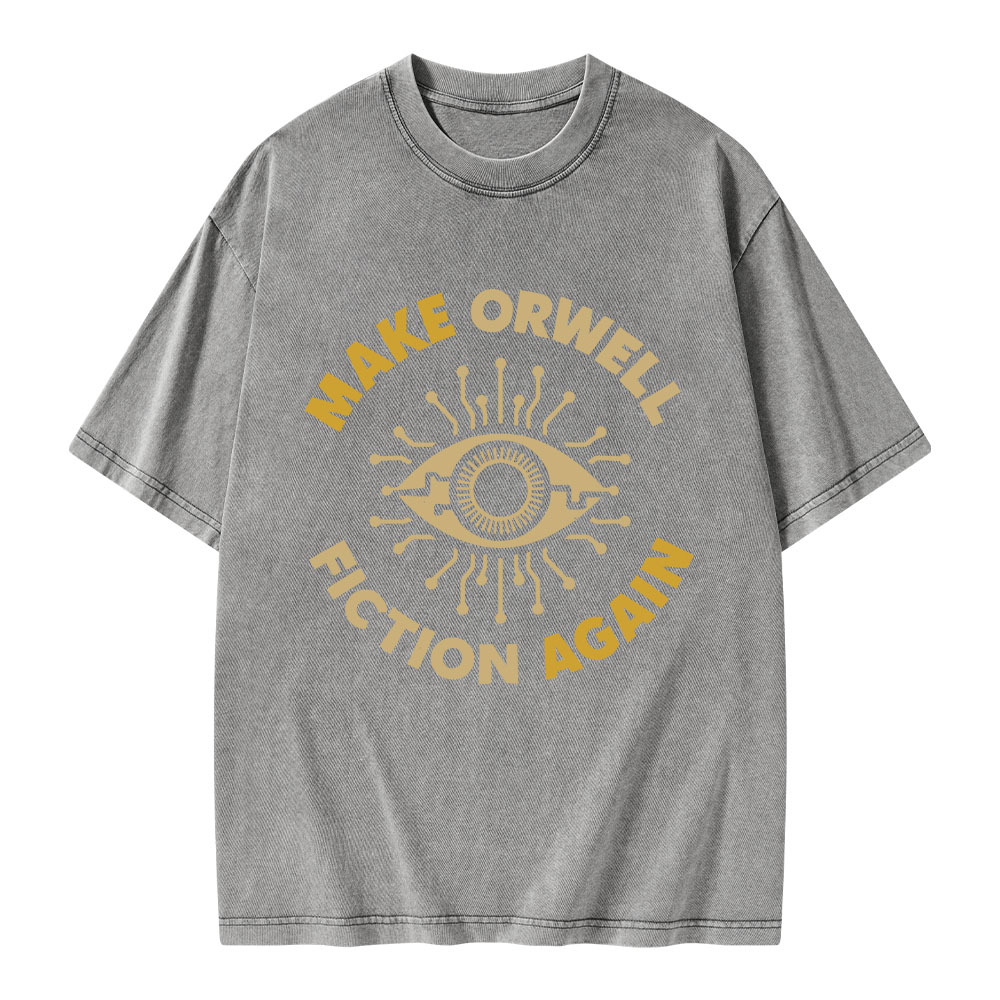 Pagewings Make Orwell Fiction Again Unisex Washed T-shirt