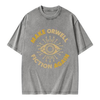 Pagewings Make Orwell Fiction Again Unisex Washed T-shirt