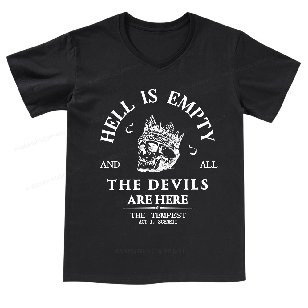 Pagewings Hell Is Empty And All The Devils Are Here V-neck T-shirt