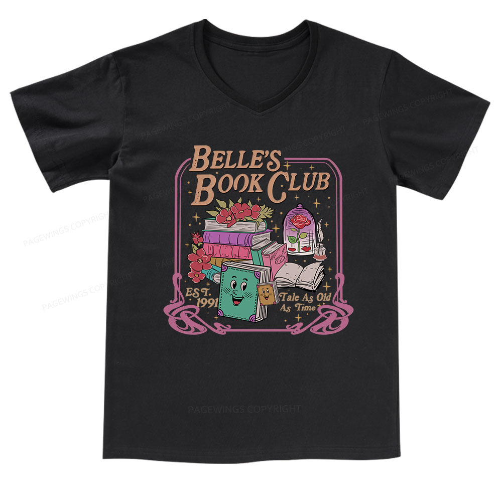 Pagewings Belle's Book Club V-neck T-shirt