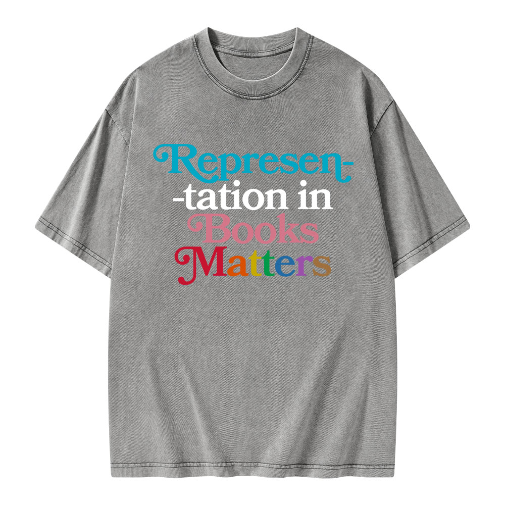 Pagewings Represen-tation in Books Matters Unisex Washed T-shirt