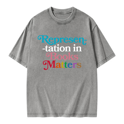 Pagewings Represen-tation in Books Matters Unisex Washed T-shirt