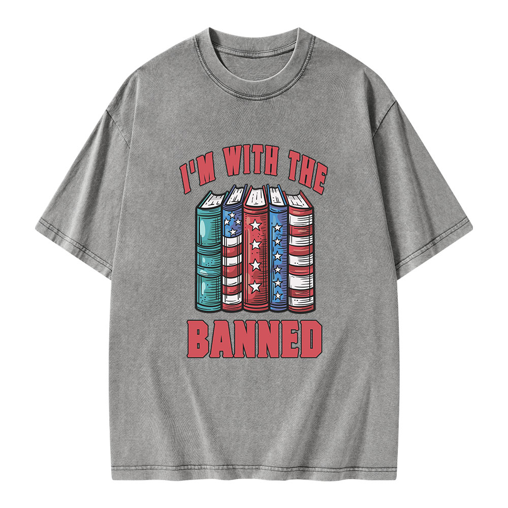 Pagewings I'm With The Banned Unisex Washed T-shirt