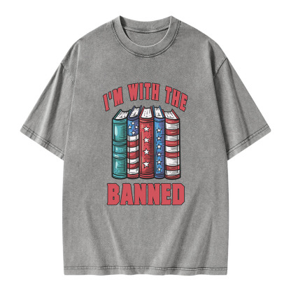 Pagewings I'm With The Banned Unisex Washed T-shirt