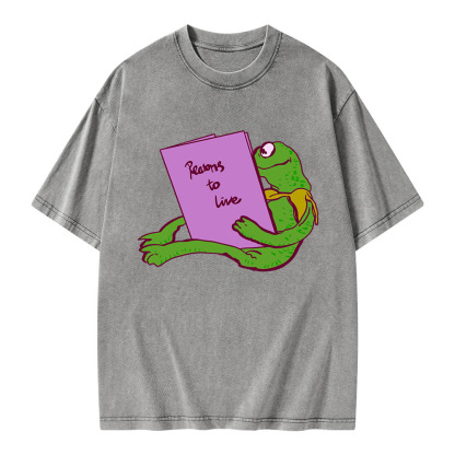 Pagewings Reasons To Live Unisex Washed T-shirt