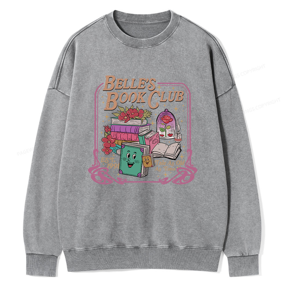 Pagewings Belle's Book Club Unisex Washed Sweatshirt