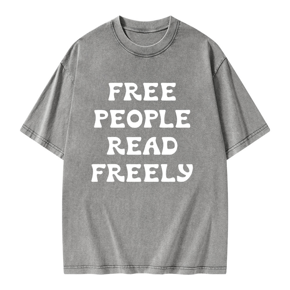 Pagewings Free People Read Freely Unisex Washed T-shirt