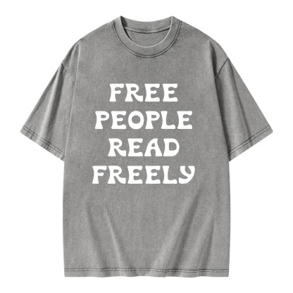 Pagewings Free People Read Freely Unisex Washed T-shirt