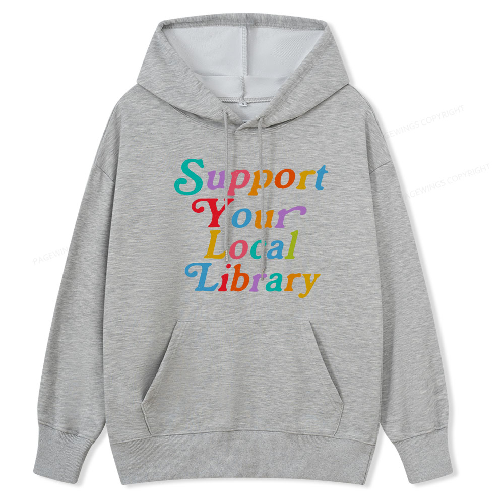 Pagewings Support Your Local Library Unisex Classic Hoodie