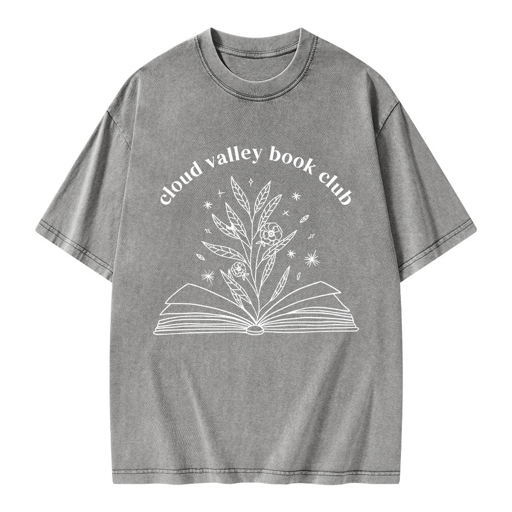 Pagewings Personalised Cloud Valley Book Club Unisex Washed T-shirt