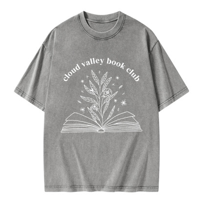 Pagewings Personalised Cloud Valley Book Club Unisex Washed T-shirt