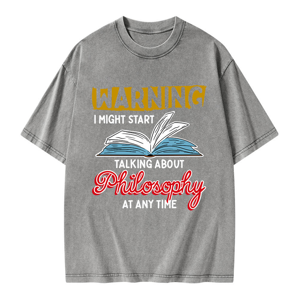 Pagewings Talking About Philosophy At Any Time Unisex Washed T-shirt
