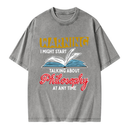 Pagewings Talking About Philosophy At Any Time Unisex Washed T-shirt