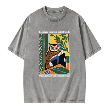 Pagewings Books Are Your Best Quiet Friends Unisex Washed T-shirt