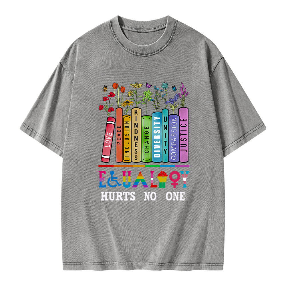 Pagewings Equality Hurts No One Unisex Washed T-shirt