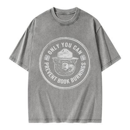 Pagewings Only You Can Prevent Book Burnings Unisex Washed T-shirt