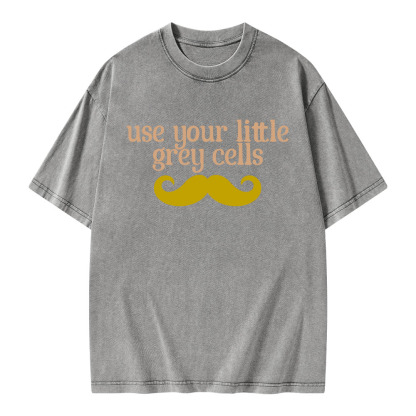Pagewings Use Your Little Grey Cells Unisex Washed T-shirt