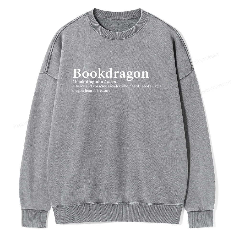 Pagewin Bookvoyager: Journey Through Words book lover Unisex Washed Sweatshirt