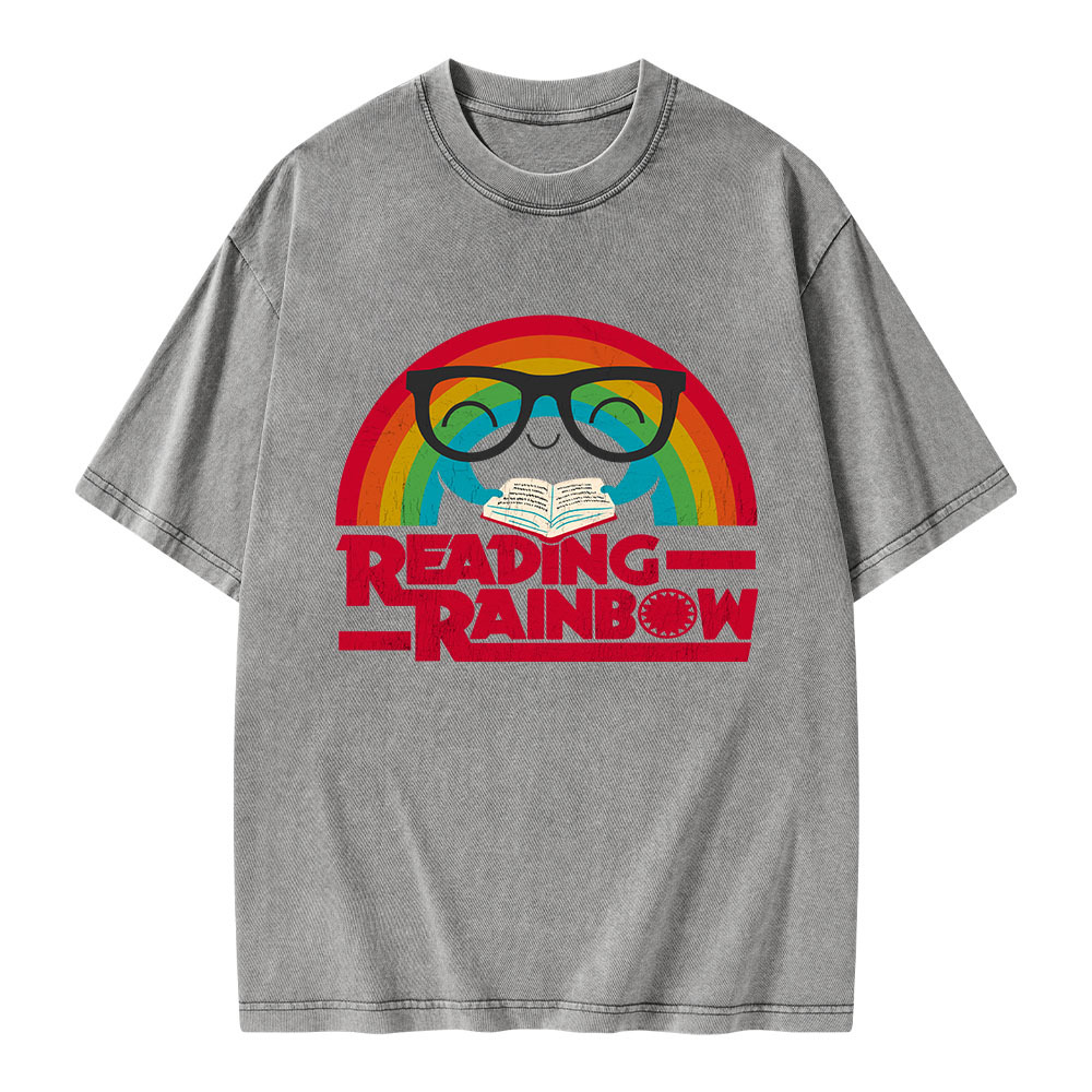 Pagewings Reading Rainbow Unisex Washed T-shirt