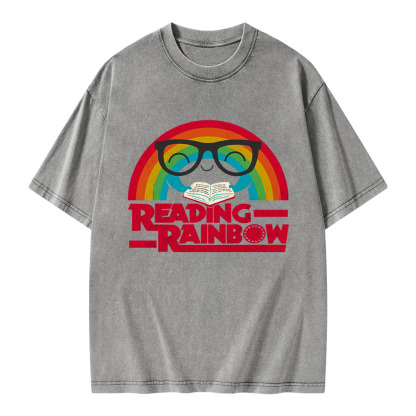 Pagewings Reading Rainbow Unisex Washed T-shirt