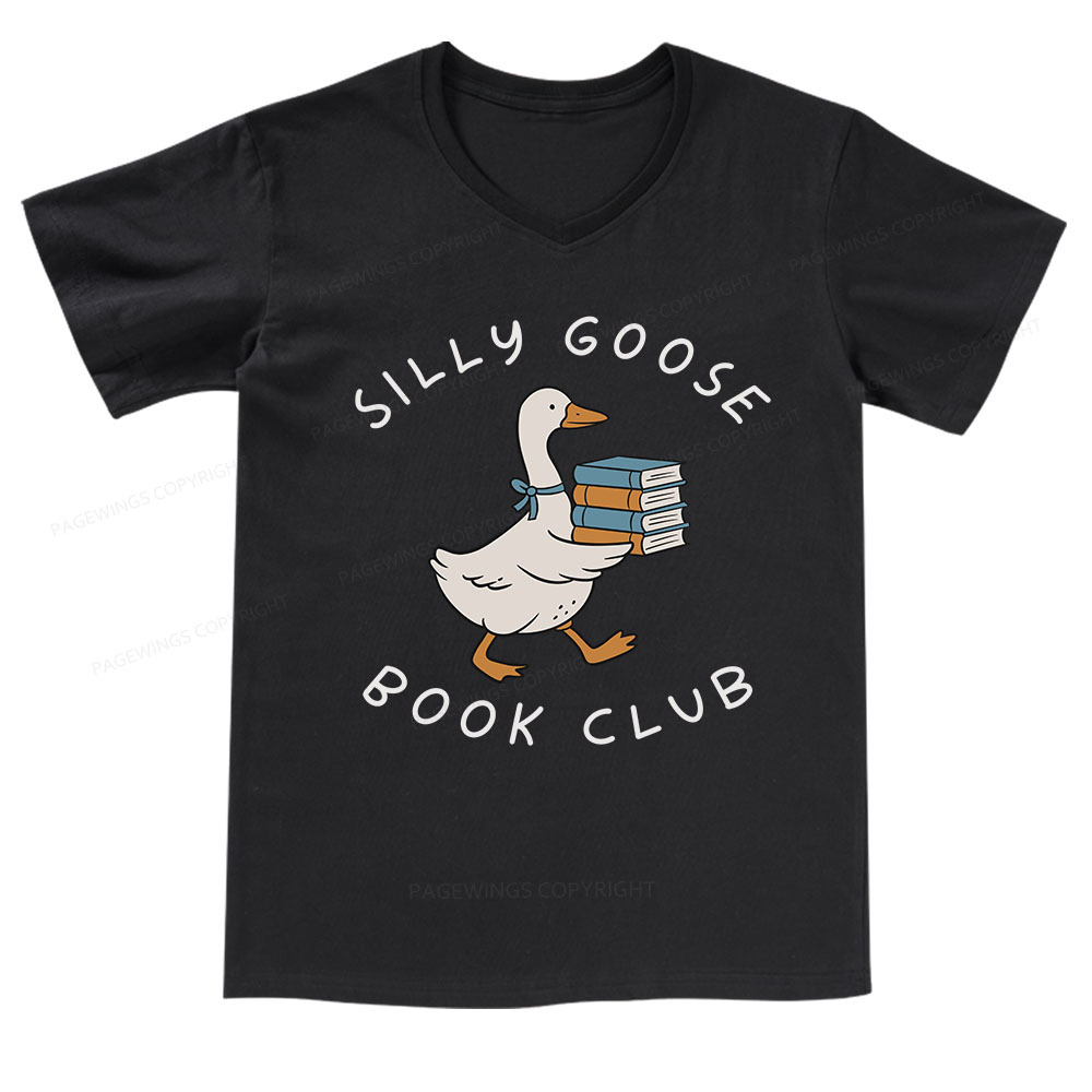 Pagewings Silly Goose Book Club V-neck T-shirt
