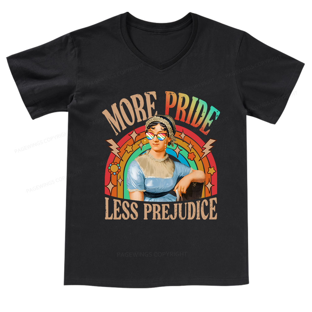 Pagewings More Pride Less Prejudice V-neck T-shirt
