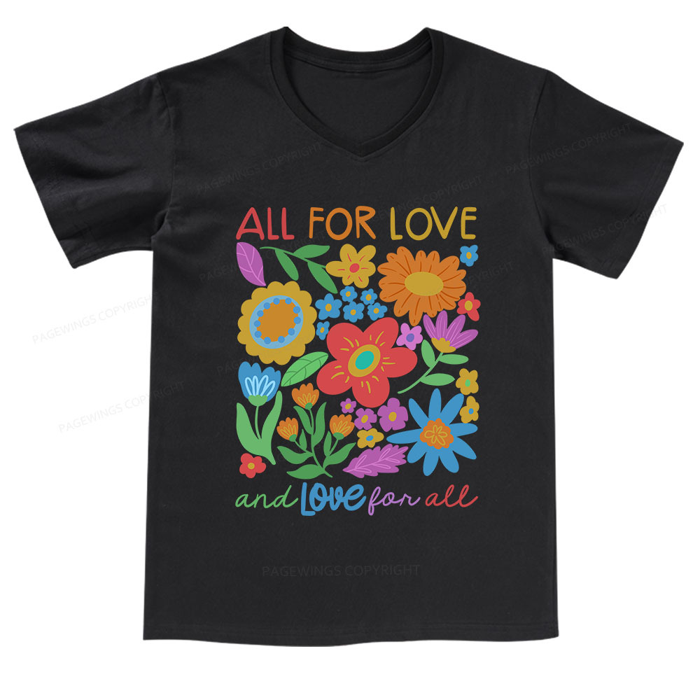 Pagewings All For Love  V-neck T-shirt