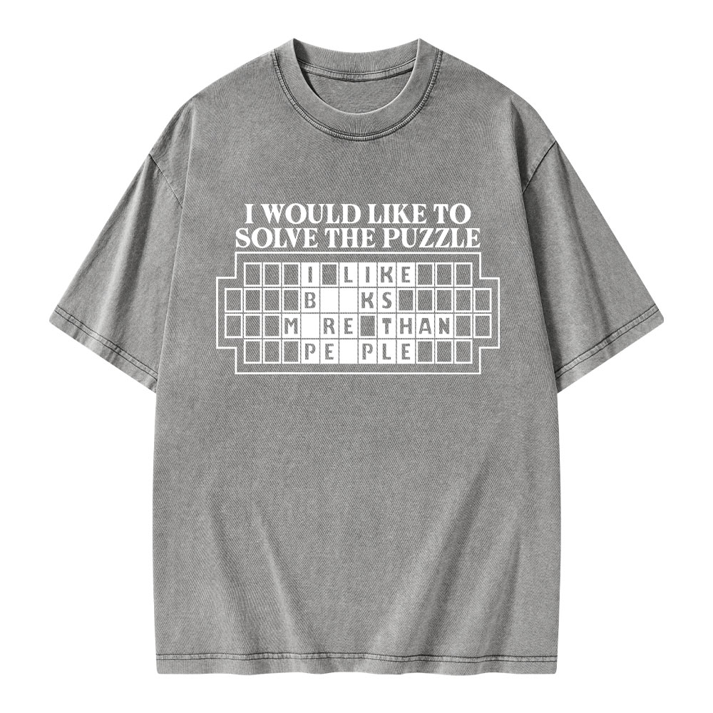 Pagewings I Would Like To Solve The Puzzle Unisex Washed T-shirt