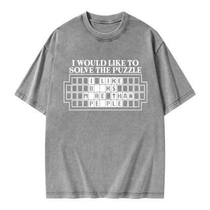 Pagewings I Would Like To Solve The Puzzle Unisex Washed T-shirt