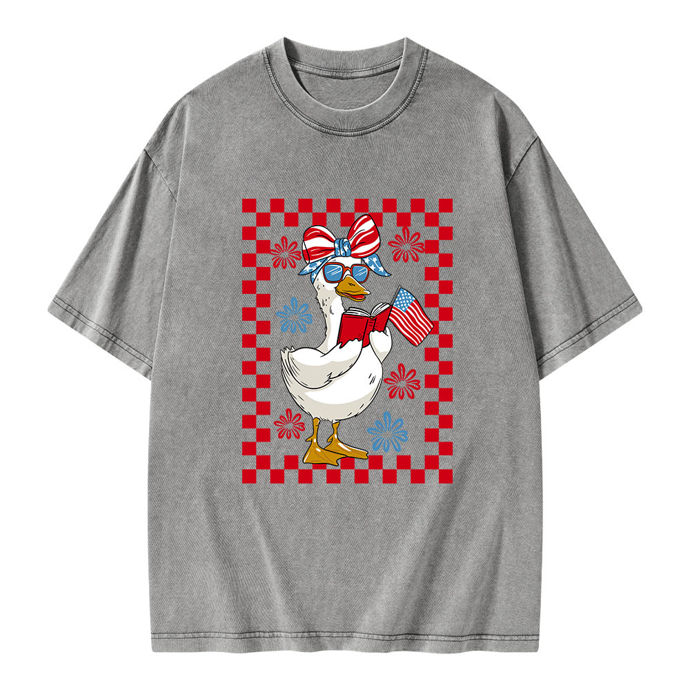 Pagewings 4th July Goose Unisex Washed T-shirt
