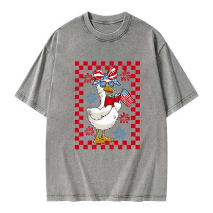 Pagewings 4th July Goose Unisex Washed T-shirt