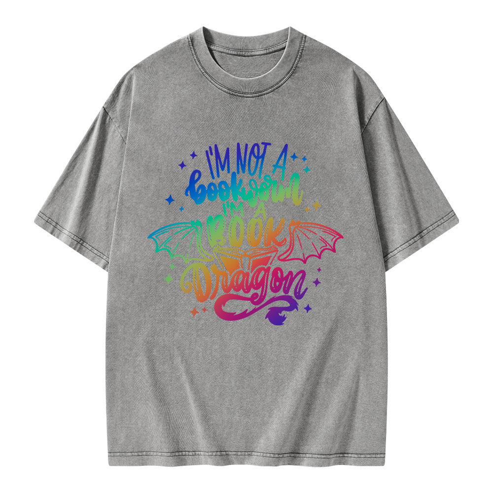 Pagewings I'm Not A Bookworm I'm A Book Dragon Unisex Washed T-shirt