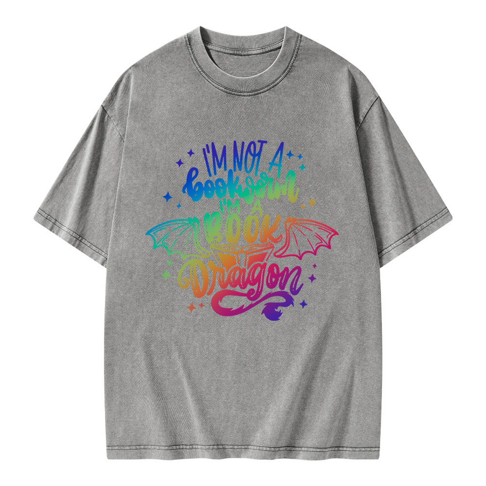 Pagewings I'm Not A Bookworm I'm A Book Dragon Unisex Washed T-shirt