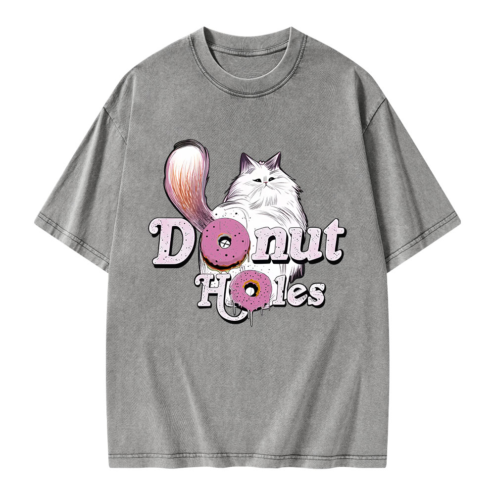 Pagewings Donut Cat Bookish Unisex Washed T-shirt
