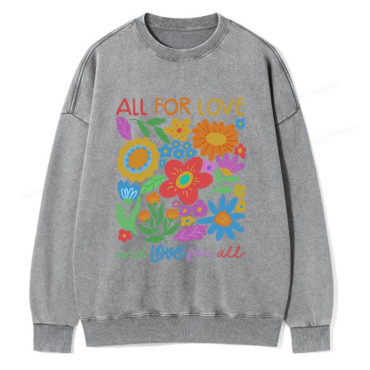 Pagewings All For Love Unisex Washed Sweatshirt