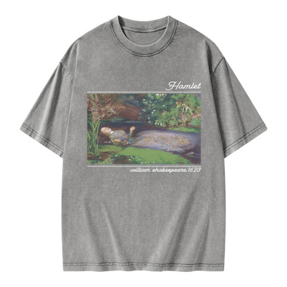 Pagewings Hamlet Ophelia Shakespeare Unisex Washed T-shirt
