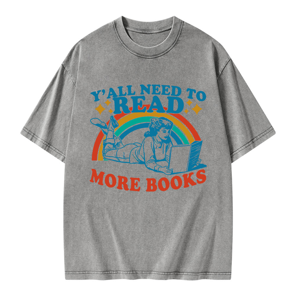 Pagewings Y'all Need To Read More Books Unisex Washed T-shirt